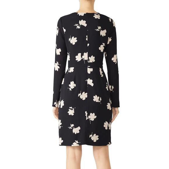 Slate & Willow Black Floral Combo Faux Wrap Dress 2 - Picture 2 of 10